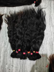 100% Natural Ondulado Tecelagem Indianas Extensões Do Cabelo Humano Cor Preta Nenhum Emaranhado Pacotes De Cabelo Kinky Não Transformados - Product Image 2