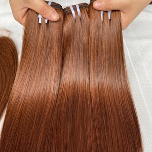 Extensions de cheveux humains vierges Remy 100 % vietnamiens, lisses, avec closure, pour femmes noires, marque privée - Product Image 2