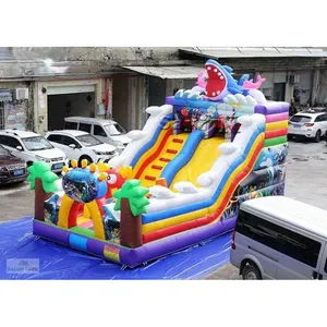 Tobogán Inflable Comercial de 8x5x7m con Forma de Tiburón, Castillo Hinchable de PVC Resistente para Exteriores, Parque de Diversiones - Product Image 3