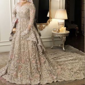 Vestido de novia indio/paquistaní, con elegante manga embellecedora, DABKA, cuentas de cristal de piedra, trabajo para boda, 2022 - Product Image 1