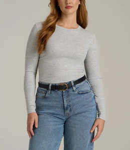 T-shirt à manches longues ajusté à col rond et à longueur de hanche pour femmes, qualité supérieure, 100% coton, 180 GSM, logo personnalisé, option multicolore - Product Image 4