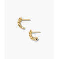 Boucles d'oreilles créoles audacieuses et tendance, style religieux, avec opale, topaze et perle, en or 14K, or 18K, or rose, platine et rhodié 14K - Product Image 4