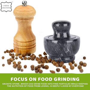 <b>Home</b> and Kitchen Wholesale Natural Black Stone Marble Mortar and Pestle Stone Grinder <b>Set</b> Mortar and Pestle - Product Image 3