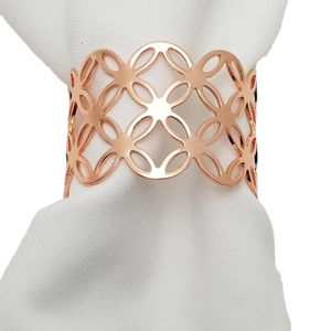 Moderno comprar en línea en la India respetuoso con el medio ambiente de Metal chapado en oro servilleta anillo redondo S/4 para el uso de la decoración de la Mesa del banquete de boda occidental - Product Image 5