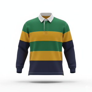 Chemise de rugby unisexe à blocs de couleurs, pull polo décontracté à manches longues pour hommes et femmes - Product Image 3