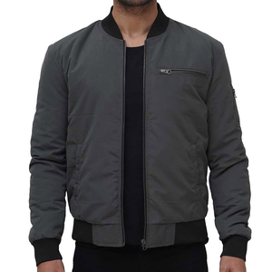 Vêtements personnalisés pour hommes, veste bomber décontractée pour l'hiver et l'automne, couleur unie, col montant, coupe ajustée, imperméable, séchage rapide - Product Image 1