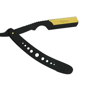 Rasoir droit de haute qualité pour hommes, en acier inoxydable, rasoir à raser à l'eau doré, avec manche confortable, fabricant de premier plan Pissco - Product Image 2