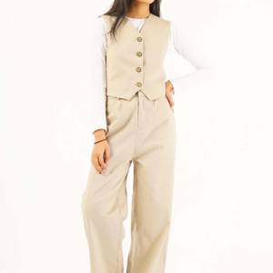 Nuevo Chaleco de Algodón 2026 para Mujer con Tirantes Anchos y Diseño de Corazón en la Espalda, con Camiseta Interior y Blusa Exterior - Product Image 1