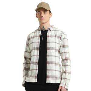 Camisa a cuadros de algodón 100% de moda para hombre, cómoda, transpirable, abotonada con un diseño de cuadros clásico, Perfecta para negocios - Product Image 4