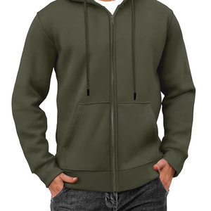 Men's High Quality 100% Cotton <b>Zip</b> Hoodie Solid Breathable Embroidery Logo Custom 580gsm Heavyweight Oversized French Terry - Product Image 1