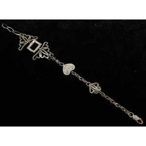 Pulsera de Cadena Modelo Corazón de Plata de Ley 925 con Oro de 14K, Oro de 18K, Oro Rosa, Oro Rodio, con Diamantes, Perlas y Detalles Religiosos - Product Image 2