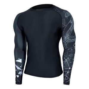 Protector de sarpullido MMA liso de la mejor calidad, protector de manga larga para hombre, protector de sarpullido de compresión de ajuste Regular de manga larga - Product Image 5