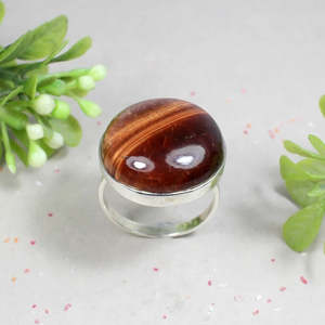 Vente en gros de bague en fer oeil de tigre avec pierres précieuses en argent sterling de haute qualité Boho Dainty Fine Jewelry avec sertissage de lunette plaqué rhodium - Product Image 6