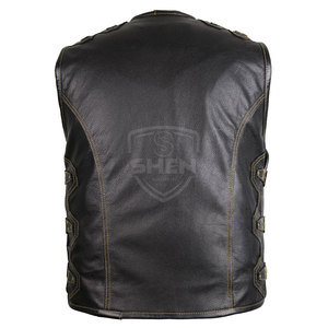 Dernière conception de gilet en cuir pour hommes en gros à bas prix gilet en cuir confortable et respirant fabriqué au Pakistan - Product Image 4
