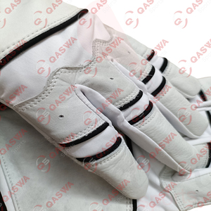 Tendance Blanc avec Combinaison Noire en Cuir de Vachette à Manchette Courte Gants de Frappeur de Baseball pour la Formation de Jeu de Baseball - Product Image 3