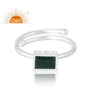 Vente chaude 925 Sterling Silver Natural Malachite Gemstone Ring Bijoux Personnalisés Pour Les Femmes Cadeau Pour Elle - Product Image 3