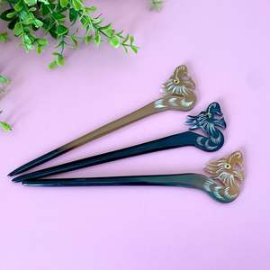 THIS HANDMADE POLISHED BUFFALO HORN HAIR ACCESSORIES Hair Fork Stick <b>Barrettes</b> <b>Clips</b> for Jewelry Matiss Hair Styling - Product Image 4