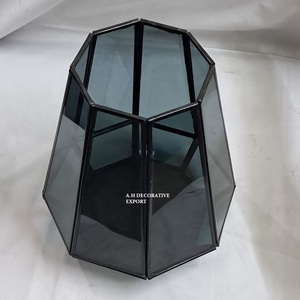 Lámpara Decorativa de Cristal Facetado con Marco Negro, Estilo Moderno, para Decoración de Bodas y Eventos, Exhibición de Suculentas, Interior y Exterior - Product Image 3