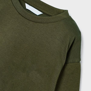 Vente en gros T-shirts d'été personnalisés 100% coton avec impression bouffante pour enfants Épaule tombante Surdimensionné Street Wear High Jersey O-Neck OEM - Product Image 6