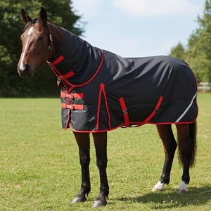 พรมกันหิมะสำหรับฤดูหนาวลายม้ากลางแจ้งผ้าห่มม้ากันหิมะสายรัดขาแบบคอสูงสำหรับม้าและม้า - Product Image 1