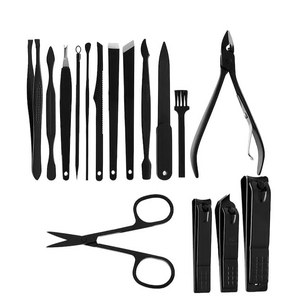 16 Pieces Black Colors <b>Nail</b> Clippers Set High Quality Manicure <b>Kits</b> By Zachary Industries - Product Image 1