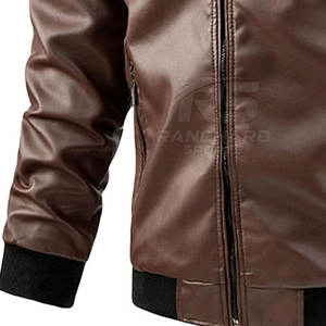 Chaqueta Bomber de Cuero Suave, Moderna, Casual, Cómoda, Elegante, Estilo Vintage - Product Image 6