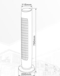 Ventilatore a torre oscillante Palogi 45W (Niaros 300025000) - Product Image 4