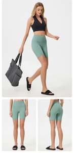 Wholesale High Waisted Hip Lift Belly Lulu <b>Yoga</b> <b>Pants</b> Women's Side Pocket Nude Shape No T Line Sport Shorts - Product Image 4