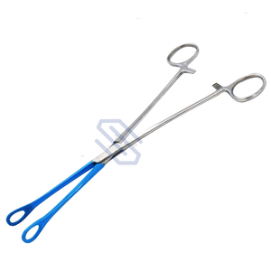 CE Certified Blue-Coated 9.50\" Straight Veterinary <b>Surgical</b> <b>Instruments</b> Manual Gynecology Stainless Steel Forceps - Product Image 1