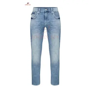 Prezzo a buon mercato nuovo Design moda di alta qualità all'ingrosso traspirante diritta abbigliamento Casual elasticizzato formato personalizzato da uomo Jeans Pan