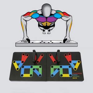 Planche de musculation 17-en-1 avec poignées, système d'entraînement de force à code couleur pour la poitrine, les épaules, le dos et les bras, entraînement à domicile - Product Image 6