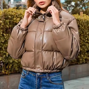 Cropped Puffer <b>Jacket</b> for Women_Girls <b>Long</b> Sleeves Female <b>Jackets</b> _ Wholesale OEM Cropped Breathable Women's <b>Denim</b> <b>Jackets</b> - Product Image 6