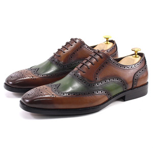 Zapatos Derby de cuero para hombre, estilo vintage británico, diseño sencillo y clásico con cordones, zapatos informales de negocios cómodos para uso diario en la oficina - Product Image 1