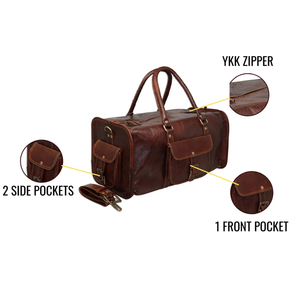 Sac de sport vintage en cuir de qualité à l'exportation Bagages de voyage marron Sacs de sport authentiques vintage faits à la main Sac en cuir de chèvre - Product Image 3