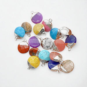 925 argent Sterling à facettes rose thulite rond pendentif en pierres précieuses bricolage électrolytique fabrication de bijoux fins en gros occasion de fête - Product Image 4