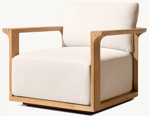 Sillón de madera moderno con marco cónico y redondeado - Product Image 4