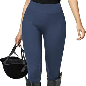 Medias de equitación de asiento completo de cintura alta de LICRA/poliéster para mujer, 2 bolsillos, transpirables, elásticas en 3D en cuatro direcciones - Product Image 3