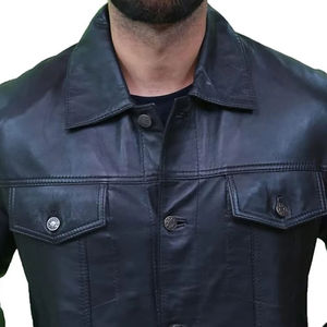 Chaqueta de cuero personalizada fabricante moda nueva chaqueta de cuero para hombre con bolsillos manga larga con bolsillos chaqueta 2026 - Product Image 6