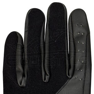 Gants d'équitation en cuir noir personnalisés de protection extensible pour une utilisation toute l'année, hiver et été. - Product Image 3