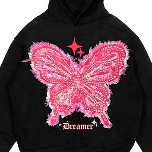 Sudadera con Capucha Corta de Otoño para Mujer, Sudadera con Capucha de Manga Larga, 100% Algodón, Felpa, Estampado Frontal, Color Personalizado - Product Image 4