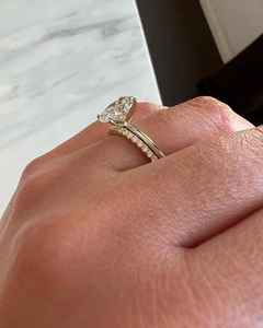 Anillo de compromiso con diamante ovalado de 2.01 quilates cultivado en laboratorio, conjunto de anillos sorpresa para mujer, joyería de oro sólido de 14 quilates, regalo para enamorados - Product Image 5