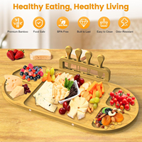 Coffret Cadeau Planches à Charcuterie Extra Grandes en Bambou avec Couteau – Taille Personnalisable – Cadeaux de Mariage et de Pendaison de Crémaillère pour Nouvelle Maison