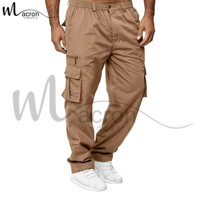 Pantalones Caqui de Primera Calidad con Precio de Mayoreo para Hombre, Casuales, Holgados, de Pierna Recta, Cintura Elástica, Ajuste Relajado, con Bolsillos - Product Image 4