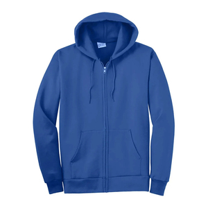 เสื้อฮู้ดซิปแบบมีซิปมีฮู้ดแบบคลาสสิกสีแดงล้วนเสื้อผ้าแนวสตรีทแบบกำหนดเอง - Product Image 3