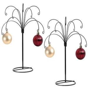 Decorative <b>Christmas</b> <b>Tree</b> Ornaments Table Display Interior Decoration Metal Artificial <b>Tree</b> Craft Black Coated <b>Tree</b> Accent S/2 - Product Image 1