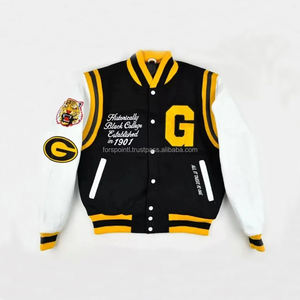 Chaqueta de béisbol Varsity para hombre con logotipo personalizado bordado 100% chaquetas de lana Letterman Varsity - Product Image 2