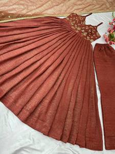 Vestido de estilo de fiesta de diseñador-Dupatta en trabajo de secuencia de bordado - Product Image 4