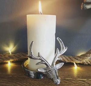 Bougeoir en métal avec visage de cerf SilverGold pour cadeau et décoration de la maison décoration de mariage cadeau pour fête de famille coloré - Product Image 1