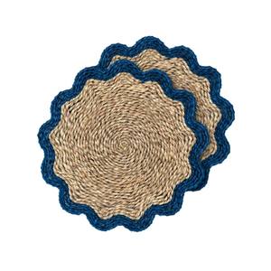 Sous-plat en jonc de mer festonné de style bohème, écologique, tissé, pour la décoration de table à manger, vente en gros, prix abordable - Product Image 2