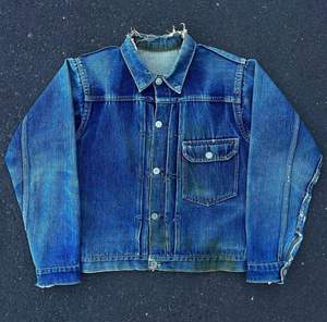 แจ็กเก็ตผ้ายีนส์แบบลำลองวินเทจสำหรับผู้ชายผ้าฝ้ายฟอกสีขาดระบายอากาศได้สำหรับฤดูใบไม้ร่วง - Product Image 2